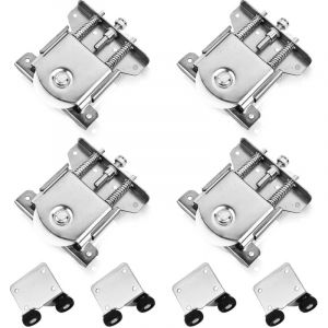 4 Pi&egrave;ces Roulette Porte Coulissante Placard, Kit Porte Coulissante Pour Armoires Placard, Blanc Galvanis&eacute; Anticorrosion- Pour Portes Coulissantes,