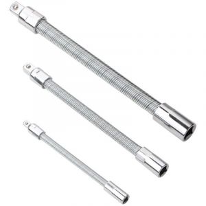 Rallonge flexible Porte-embout pour perceuse, tournevis (145/200/250 mm)Manchon tige d'extension bielle &eacute;lastique bielle universelle 3 pi&egrave;ces