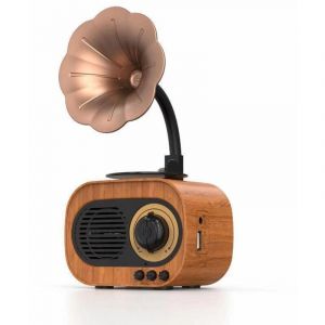 Enceinte Bluetooth Gramophone vintage, forme phonographe Gramophone, enceinte r&eacute;tro, d&eacute;coration de chambre vintage, lecteur de musique r&eacute;tro,