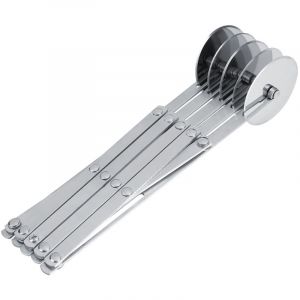 Couteau Escamotable Multi-roue de Pizza d'acier Inoxydable, Couteau R&eacute;tractable Multifonctionnel, Coupe-p&acirc;te Diviseur Antiadh&eacute;sif, Outils &agrave; Rouleaux