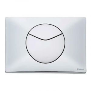 Schwab - Plaque de commande murale point duo wc encastré double volume chromé