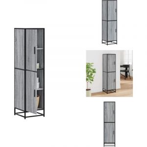 Buffet haut sonoma gris 35,5x35x139 cm bois d'ingénierie métal - Buffet Haut - Buffets Hauts - Armoire Latérale - Armoire Haute