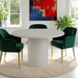 Pier Import - Table ronde sable avec pied central &Oslash;120 cm alberta