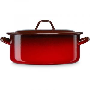 Ignea Faitout à Induction 14cm, Marmite 1 l avec Couvercle Acier Émaillé Tous Feux Rouge - Briebe