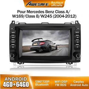 AWESAFE 4G Autoradio Android 13 pour Mercedes Benz Vito Viano/Sprinter W639 W245/Class B 4Go+64Go 7'' &Eacute;cran Android Auto Carplay