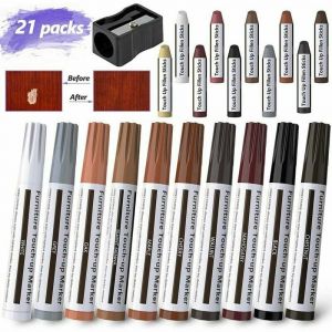 21 pcs Stylos de retouche de Meubles Marqueur feutré Multi-usages Kit de réparation de Meubles pour teintures, égratignures, planchers de bois,