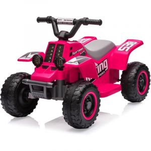 Quad &Eacute;lectrique Enfant 6V, Voiture &Eacute;lectrique pour Enfants avec LED Et Musique, 1,8 km/h avec Klaxon, D&eacute;marrage par Un Bouton, Longue Autonomie, ATV