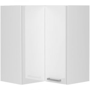 Meuble d'angle haut de cuisine avec 1 porte coloris blanc - longueur 60 x profondeur 60 x hauteur 72 cm