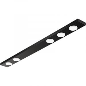 Button - Plafonnier LED 5xGX53 max 15W, Rectangulaire 120x10 cm, M&eacute;tal Peint, IP20 - Perenz - Noir