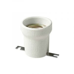 02174.D Abat-jour E27 D.43mm en porcelaine Fixation droite Blanc