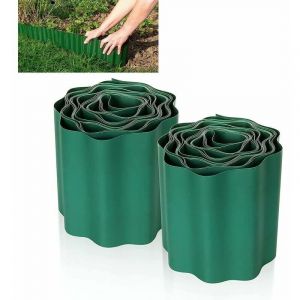 2 pcs Bordure de Pelouse Flexible 9M × 15CM, Clôture Gazon Bordure Jardin Plastique Bordurette de Jardin Bords Bordures Jardin Exterieur pvc
