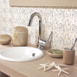 Ambiance-sticker - Sticker Mural Carrelage adhésif Cuisine Salle de Bain - 9 stickers carreaux de ciment effet marbre ligne dorée - 9stickers15x15cm