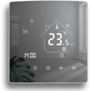 Aimoonsa - Thermostat WiFi Intelligent, Ecran Miroir Thermostat chaudière à gaz, Thermostats Connecté, Thermostat programmable Filaire, régulateur de
