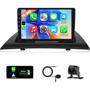 2G+64G Android 13 Autoradio pour BMW X3 E83 2004-2012 avec CarPlay Android Auto 9 Pouces 2 Din Autoradio avec Navi HiFi FM RDS BT RCA WiFi+Canbus+AHD