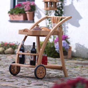 M&s - Desserte à roulettes de jardin en teck naturel