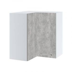 Meuble d'angle haut de cuisine Bellissi Beton Naturel 2 portes L 65/65 cm - Porte avec poign&eacute;e apparente Grey
