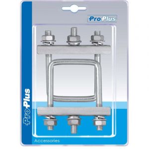 Support en u carre 60mm pour pince roue jockey - lot de 2 pieces sous blister