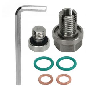 TONYSA Piggyback Piggyback Bouchon de vidange en acier inoxydable Kits de r&eacute;paration de carter &agrave; huile &agrave; taraudage avec cl&eacute; hexagonale O joint