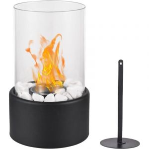 Cheminée de table, cheminée de table, brasero de table avec Pierre blanche, cheminée portable, mini cheminée personnelle intérieure et extérieure