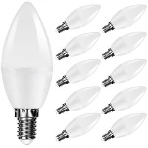 Lot de 10 5W Ampoule Led Culot E14 Bougie Blanc Chaud 3000K 600lm AC220V-265V Equivalent 40W Halog&egrave;ne Ampoule Non Dimmable