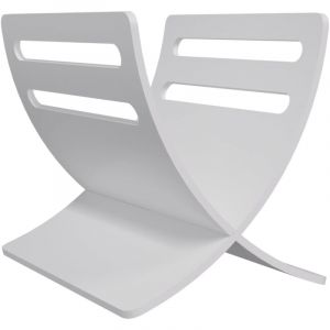 Porte-revue en bois sur pied Blanc CFW253463