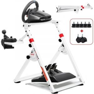 Gtplayer - Support Volant pour G923 G29 G920 Thrustmaster T300RST500RS Volant Gaming Retour de Force & TH8A Levier de Vitesse,Inclinable,Blanc