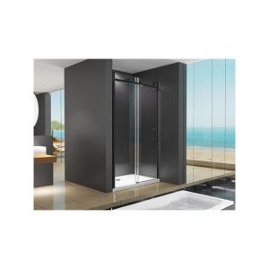 BuyLando - Douche de niche Viktoria 105x195 cm avec porte coulissante - ferrures noires