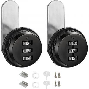 2Pcs Serrure Code Boite Aux Lettres 20mm Barillet Boite Aux Lettres Code Verrouillage, 3 Code &agrave; Chiffres Combinaison Serrure Pour La Bo&icirc;te Aux