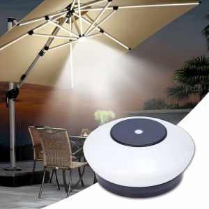 Lampes pour Parasol, avec 10 Modes d'&Eacute;clairage Luminaire LED Parasol sans Fil R&eacute;glable Bluetooth pour Parasol de Jardin Terrasse (Color）