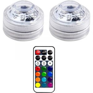 Mini Lumières LED Submersible,Lumière LED Submersible,Lampes Sous-Marines LED avec Télécommande,Lampes Multicolores RGB Submersibles pour