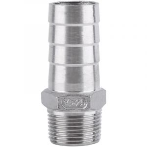 Qiyao - Raccord de tuyau, adaptateur, raccord filet&eacute; m&acirc;le en acier inoxydable SS304, raccord bsp, tuyau cannel&eacute;, connecteurs de pi&egrave;ces (3/4'' x 25 mm)