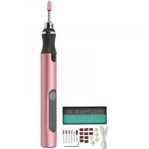 Gistuch - Stylo Graveur, Stylo Micro-graveur électrique, Mini Kit D'outils de Gravure Vibro Bricolage Accessoires D'élimination des les(Or rose)