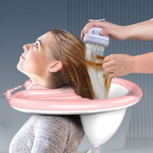 Rose Plateau Portable Lavabo Portable, Bac a shampoing domicile, Bac Pour Laver les Cheveux, Bassin Gonflable pour Laver Les Cheveux, Bassin lit Pour