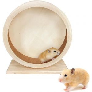 Csparkv - Jouet pour Petits Animaux Roue, Roue d'exercice pour Hamster, Roue de Hamster, Roue d'exercice Silencieuse en Bois pour Hamster, pour