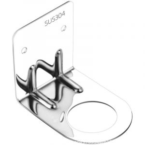 Distributeur de Savon Mural INOX, Porte Distributeur Crochet pour Cuisine Salle de Bain, Gel Douche Porte-Bouteille Mural, Pompe &agrave; Savon Distributeur