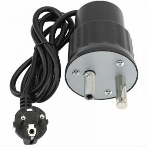 Moteur Tourne Broche de Barbecue Moteur El&eacute;ctrique Camping en Aluminium Kit Rtissoire Barbecue Charge Nominale 0-24kg(EU Plug)