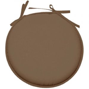 Galette de chaise ronde en polyester taupe