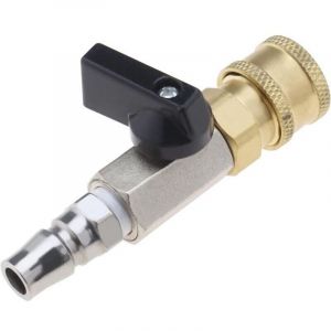 Raccord rapide pour air comprim&eacute;, vanne &agrave; boisseau sph&eacute;rique pneumatique, vanne de dosage, vanne d'arr&ecirc;t 1/4" avec raccord filet&eacute; m&acirc;le 1/4" et