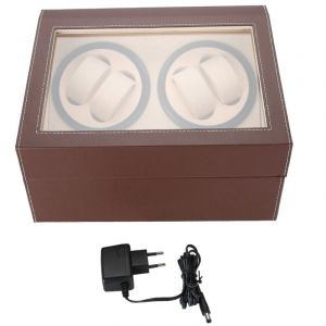 Remontoir de montre &agrave; rotation automatique pour 4 montres automatiques et 6 montres-bracelets (marron)