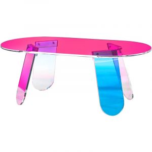 Mophorn - Table basse en acrylique, table d'appoint irisée de 13,8 pouces, table d'appoint en acrylique colorée pour salon, terrasse, cour,