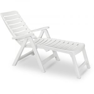 Chaise CLEOPATRA avec rallonge en r&eacute;sine dossier inclinable pour l'ext&eacute;rieur