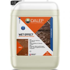 Dalep &ndash; Protecteur WET EFFECT effet mouill&eacute; &ndash; Bidon 20 L &ndash; Imperm&eacute;abilisant pour terres cuites, b&eacute;ton et bois composite &ndash; Pr&ecirc;t &agrave; l'emploi