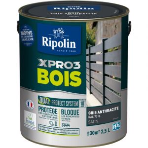 Ripolin - Peinture pour Bois Intérieur et Extérieur - Satin - 2,5L - gris anthracite ral 7016