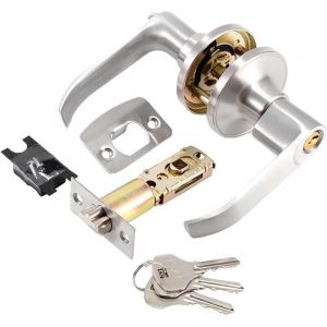 Serrure &agrave; levier antivol, serrure de porte int&eacute;rieure, poign&eacute;e de porte d'entr&eacute;e et de salle de bain, avec conception de bouton de poign&eacute;e de porte