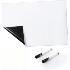 A3 Tableau Blanc Magnetique, Tableau Magnetique Frigo Effa&ccedil;able &agrave; Sec pour R&eacute;frig&eacute;rateur avec 2 Stylos Marqueurs pour planning semaine frigo, Cuisine