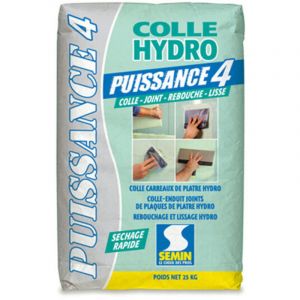 Colle-enduit hydro pour plaques et carreaux de pl&acirc;tre PUISSANCE 4 &ndash; sac 25 kg - SEMIN