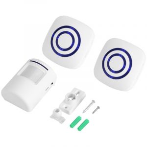 Gistuch - Sonnette sans Fil Kit de Carillon de Porte Electrique avec 2 Récepteur et 1 Détecteur de Mouvement pir Capteur Alerte Visiteur Alarme de