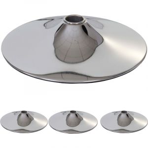 4x plateau de sol pour tabouret de bar / chaise pivotante / chaise de salle &agrave; manger, chrome, &Oslash; 41cm