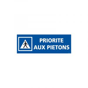 Panneau de signalisation priorite aux pietons (E0612) - Adh&eacute;sif - 210 x 75 mm