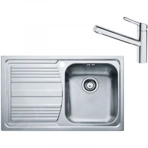 Franke - Colonnes - Set N86, &eacute;vier en inox llx 611/7 et mitigeur fc 3054.031, inox / chrome 101.0650.596